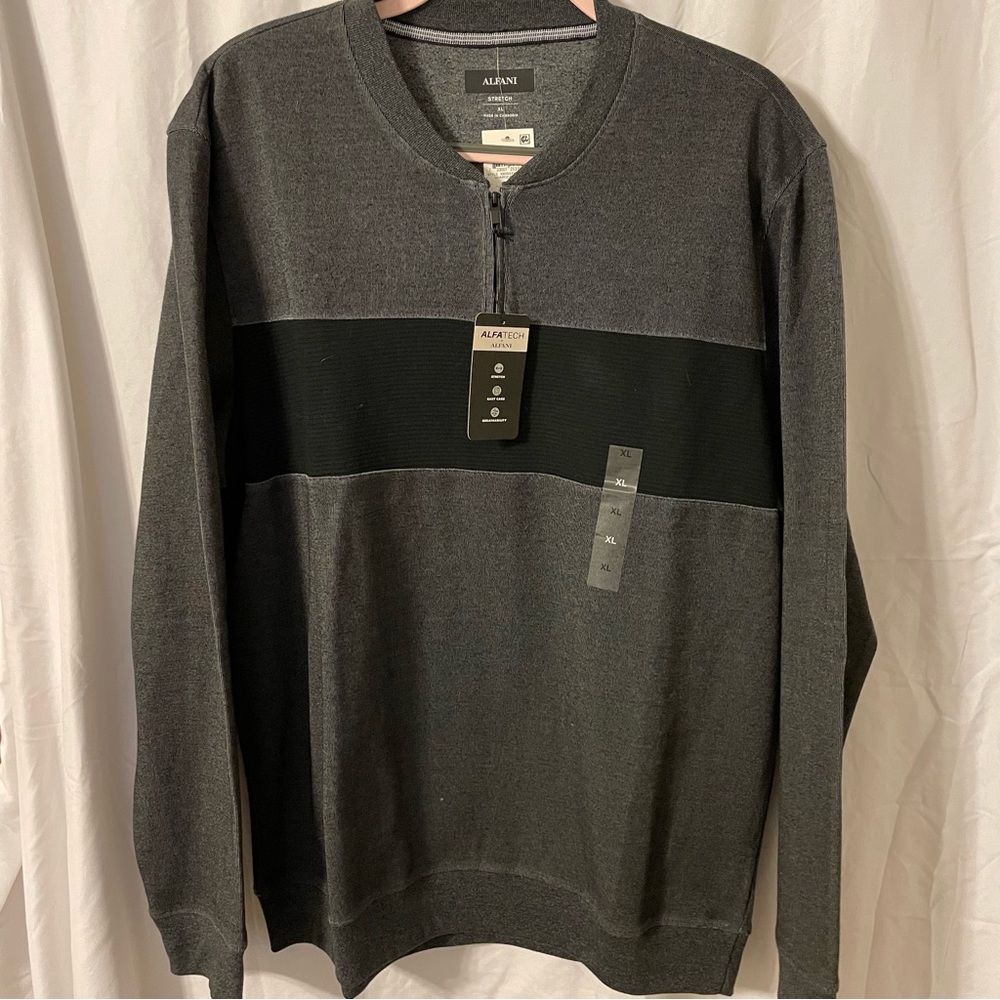 Alfani extra large men’s fall knit gray and black long sleeve shirt